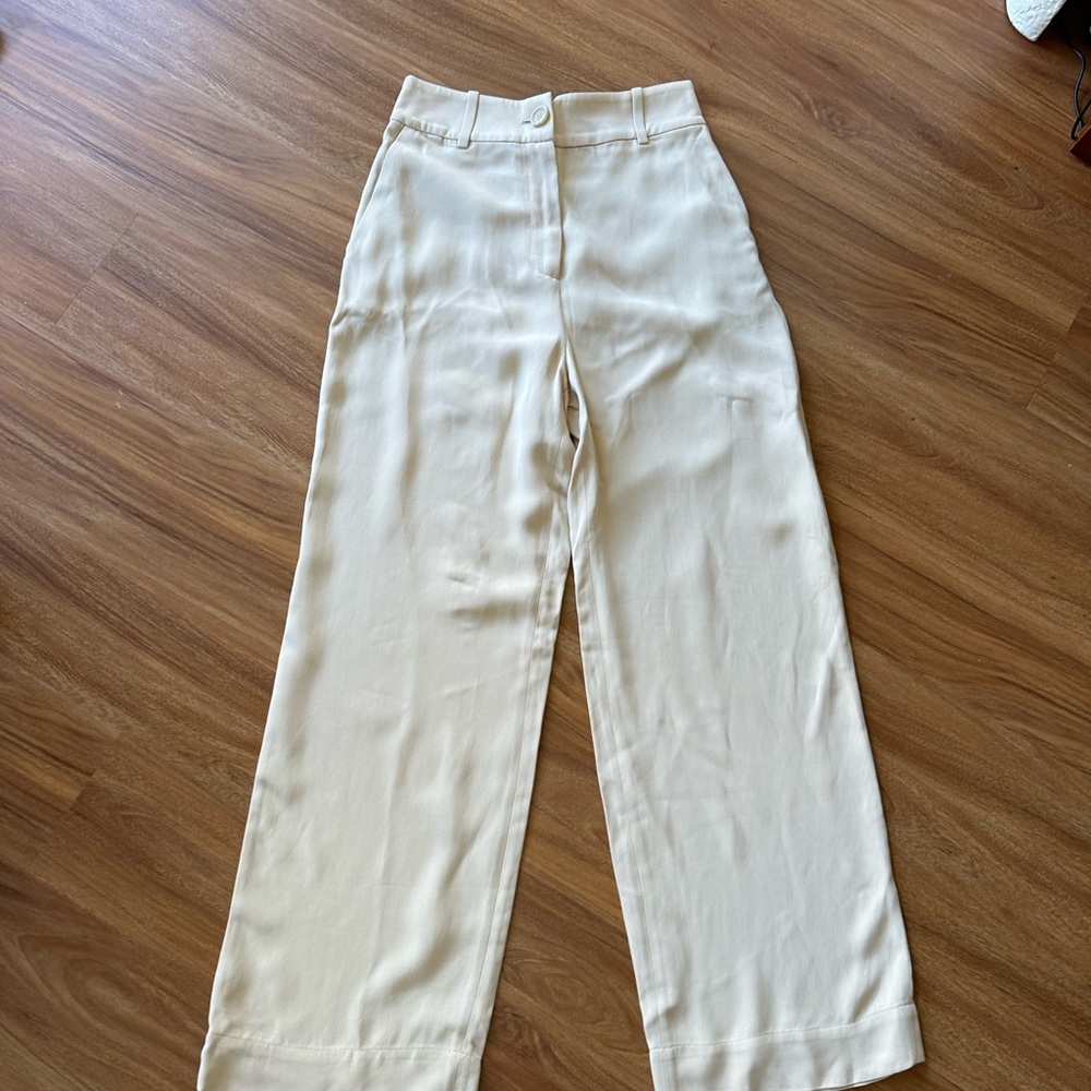 & Other Stories Cream Wide-Leg Trousers